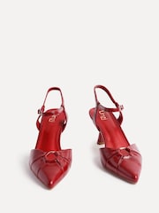 Linzi Red Pivot Stiletto Court Heels With Eyelet Front Detail - Image 4 of 6