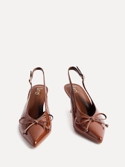 Linzi Brown Ribbon Slingback Courts Heel With Front Bow Detail - Image 4 of 6