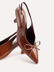 Linzi Brown Ribbon Slingback Courts Heel With Front Bow Detail - Image 5 of 6