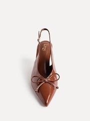 Linzi Brown Ribbon Slingback Courts Heel With Front Bow Detail - Image 6 of 6