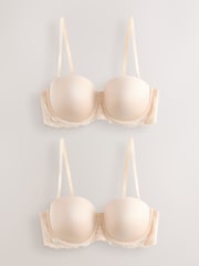 Pastell Rose Naken - A-E Light Pad Axelbandslösa Multiway-BH:ar 2 Pack - Bild 1 av 5