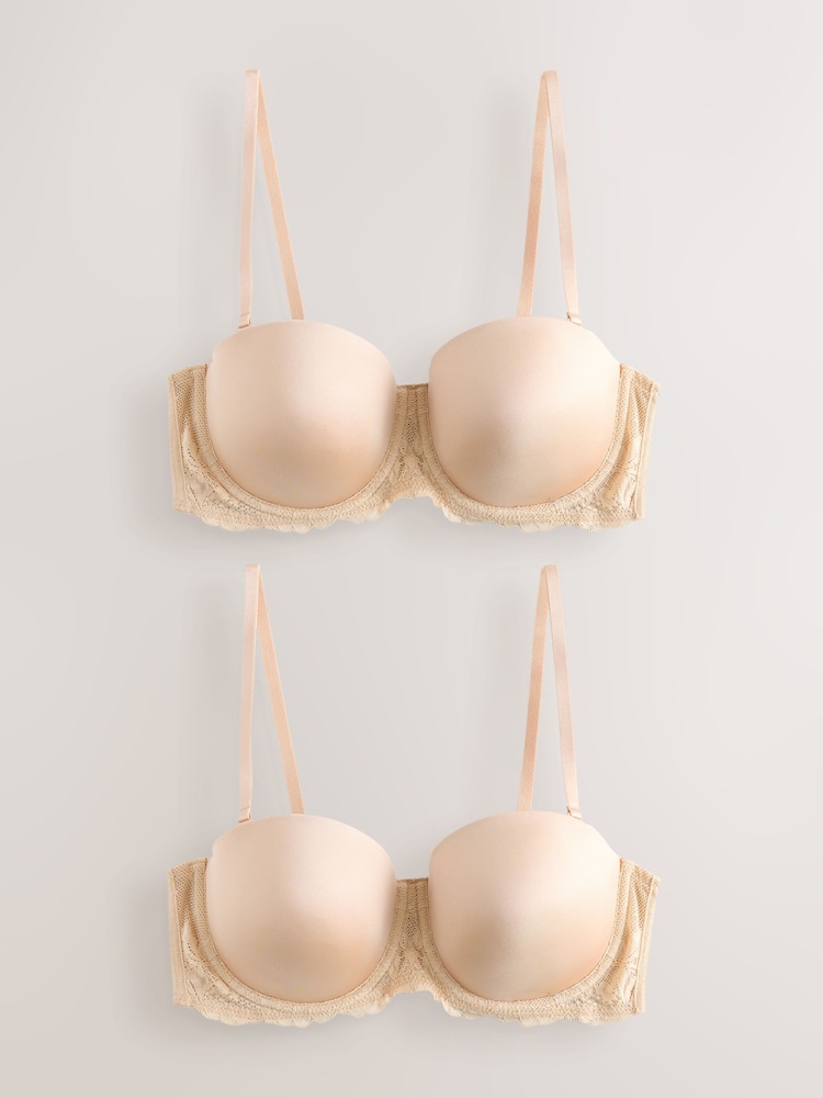 Almond Nude A-E Light Pad Strapless Multiway Bras 2 Pack - Image 1 of 9
