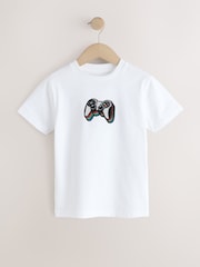 Green/White/Orange Regular Fit Graphic Print Short Sleeve T-Shirts 3 Pack (3-16yrs) - Image 3 of 7