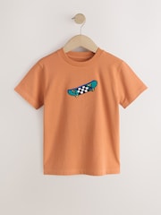 Green/White/Orange Regular Fit Graphic Print Short Sleeve T-Shirts 3 Pack (3-16yrs) - Image 4 of 7