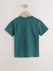 Green/White/Orange Regular Fit Graphic Print Short Sleeve T-Shirts 3 Pack (3-16yrs) - Image 5 of 7