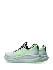 ASICS White/Green Gel Nimbus 28 Running Trainers - Image 3 of 7