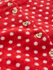 Ružičaste tačkice - Tanki supermekani kardigan s okruglim izrezom i vunom - Slika 6 od 6