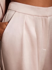 Mint Velvet Pink Pleated Wide Leg Trousers - Image 3 of 8