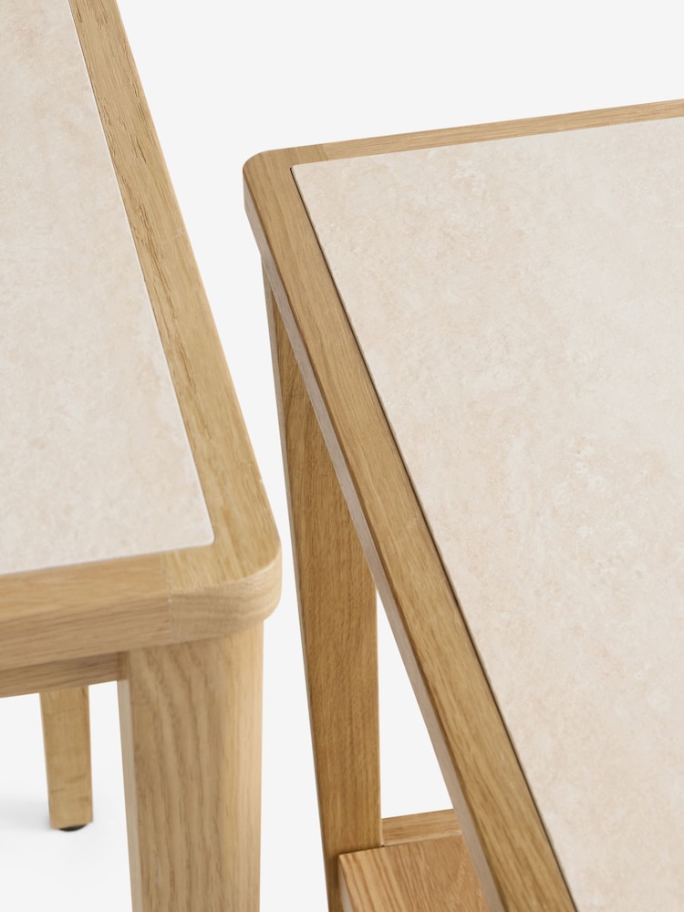 Oak Brunswick Ceramic Top Nest of Tables - Image 4 of 4
