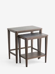 Dark Oak Brunswick Ceramic Top Nest of Tables - Image 5 of 6