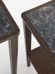 Dark Oak Brunswick Ceramic Top Nest of Tables - Image 6 of 6