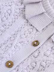 Lilac Purple Frill Collar Knitted Baby Cardigan (0mths-2yrs) - Image 5 of 5