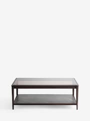Dark Oak Brunswick Ceramic and Glass Coffee Table - Image 1 of 6