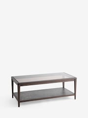 Dark Oak Brunswick Ceramic and Glass Coffee Table - Image 2 of 6