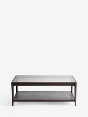 Dark Oak Brunswick Ceramic and Glass Coffee Table - Image 5 of 6