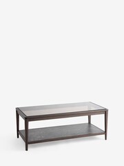 Dark Oak Brunswick Ceramic and Glass Coffee Table - Image 6 of 6