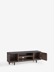 Ribbed Dark Oak Brunswick Ceramic Top Up to 55 Inch Wide TV Unit - Image 2 of 4