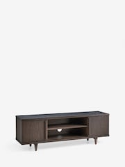 Ribbed Dark Oak Brunswick Ceramic Top Up to 55 Inch Wide TV Unit - Image 3 of 4
