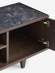 Ribbed Dark Oak Brunswick Ceramic Top Up to 55 Inch Wide TV Unit - Image 4 of 4