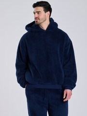Loungeable Blue Sherpa Hooded Lounge Top - Image 1 of 5