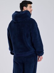Loungeable Blue Sherpa Hooded Lounge Top - Image 2 of 5
