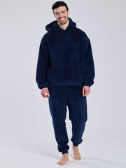 Loungeable Blue Sherpa Hooded Lounge Top - Image 5 of 5