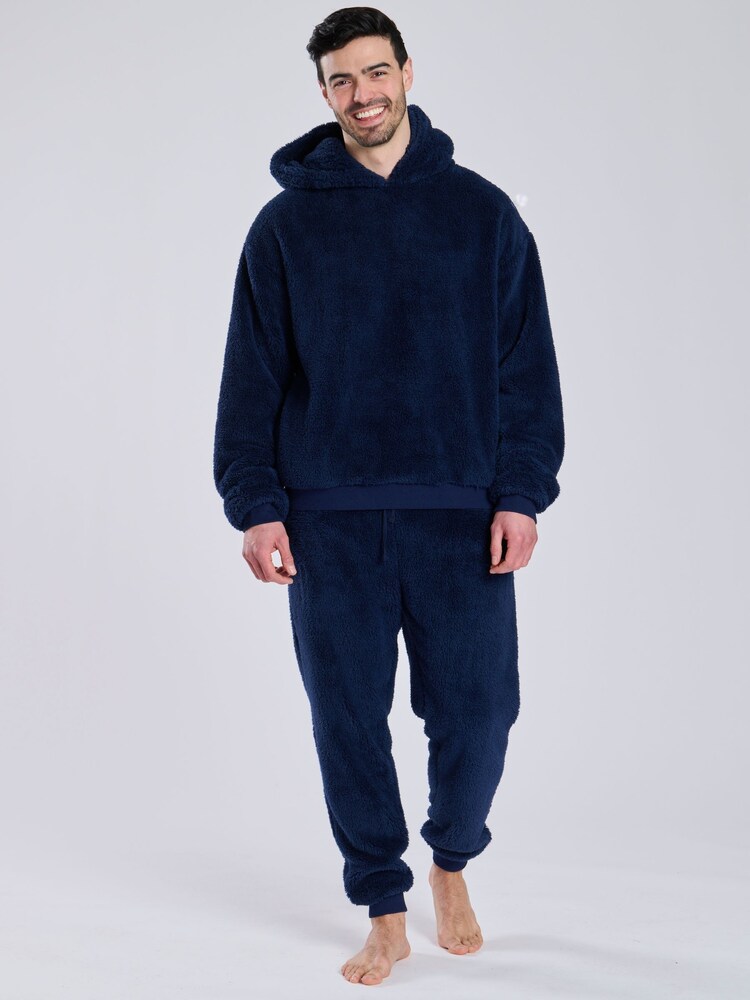 Loungeable Blue Sherpa Hooded Lounge Top - Image 5 of 5
