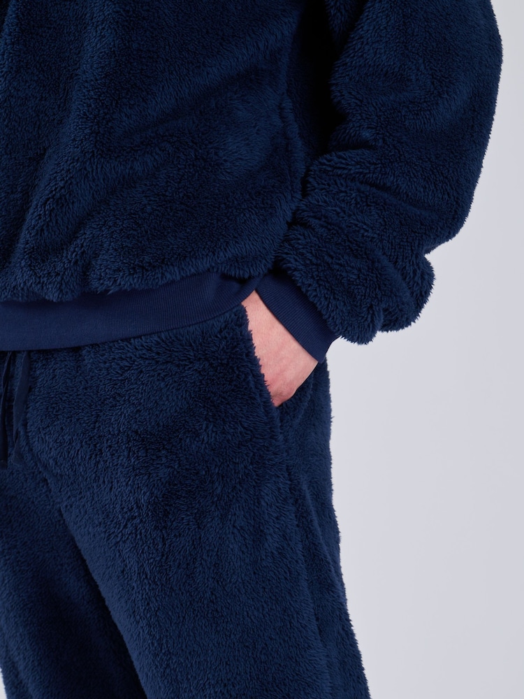 Loungeable Blue Sherpa Lounge Joggers - Image 5 of 5 Loungeable Blue Sherpa Lounge Joggers - Image 5 of 5