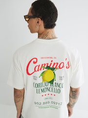 River Island Grey Oversized Fit Lemoncello T-Shirt - Image 3 of 4