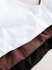 Black/White/Chocolate Nude Non Pad Non Wire Cotton Blend Ultimate Comfort Bras 3 Pack - Image 19 of 19