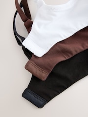 Black/White/Chocolate Nude Non Pad Non Wire Cotton Blend Ultimate Comfort Bras 3 Pack - Image 5 of 7