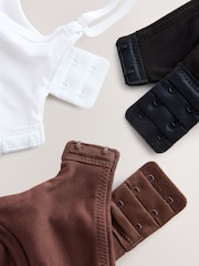 Black/White/Chocolate Nude Non Pad Non Wire Cotton Blend Ultimate Comfort Bras 3 Pack - Image 6 of 7