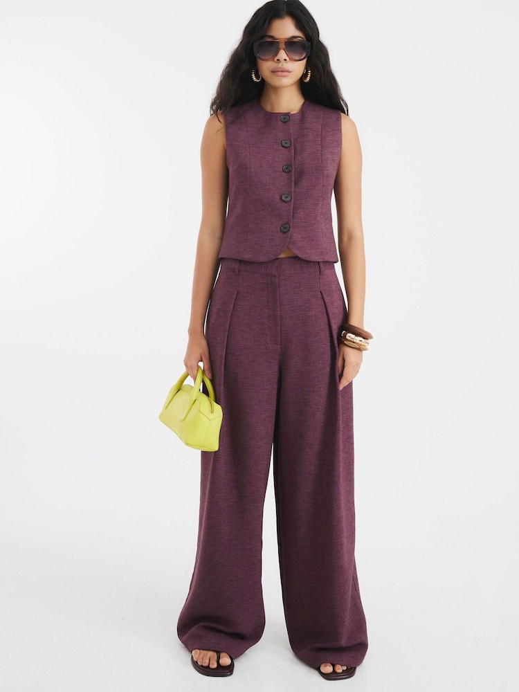 River Island Purple Wide Leg Trousers - Image 1 of 4