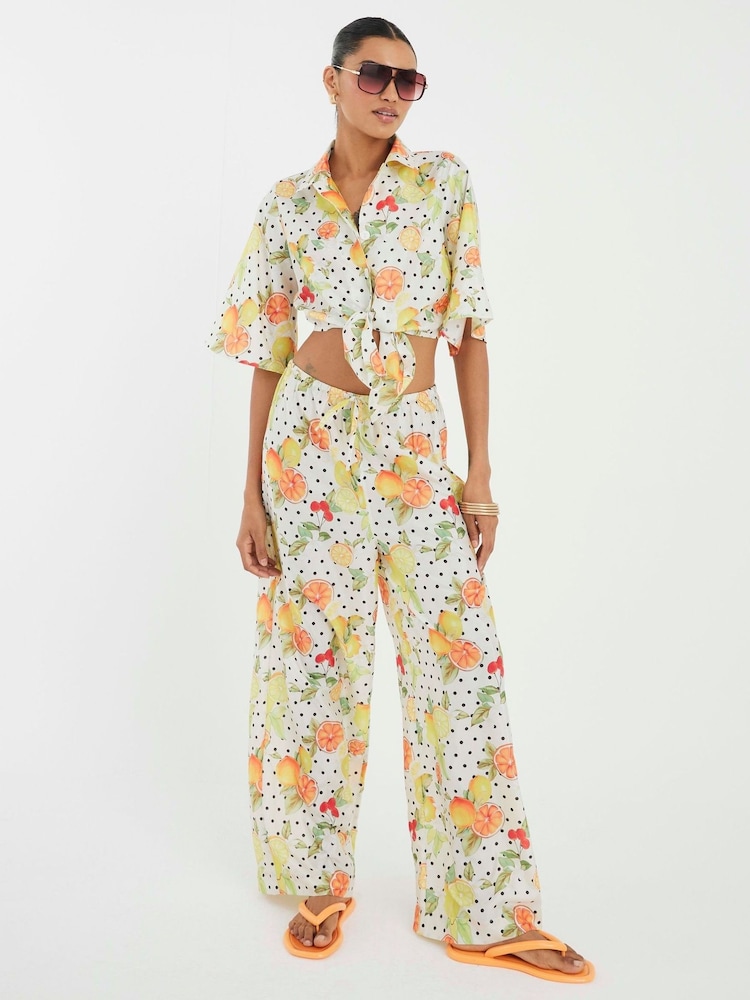 River Island White Fruit Print Beach Top - Image 2 of 4