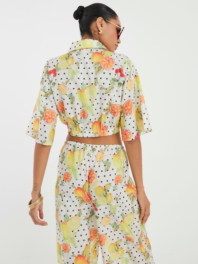 River Island White Fruit Print Beach Top - Image 3 of 3