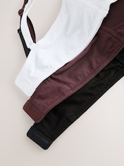 Black/White/Chocolate Nude Pad Non Wire Cotton Blend Ultimate Comfort Bras 3 Pack - Image 5 of 7