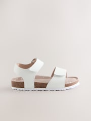 White Standard Fit (F) Touch Fastening Corkbed Sandals - Image 2 of 5