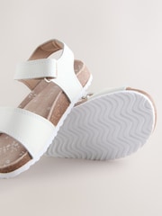 White Wide Fit (G) Touch Fastening Corkbed Sandals - Image 4 of 5