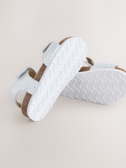 Silver Standard Fit (F) Touch Fastening Corkbed Sandals - Image 3 of 5