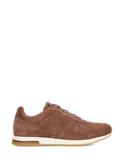 Dune London Brown Trilogy Perforated Runner Trainers - Image 1 of 5