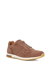 Dune London Brown Trilogy Perforated Runner Trainers - Image 2 of 5
