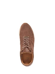 Dune London Brown Trilogy Perforated Runner Trainers - Image 4 of 5