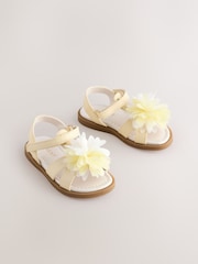 Lemon Yellow Flower Corsage Sandals - Image 1 of 5