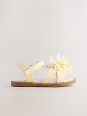 Lemon Yellow Flower Corsage Sandals - Image 2 of 5