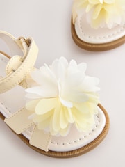 Lemon Yellow Flower Corsage Sandals - Image 3 of 5