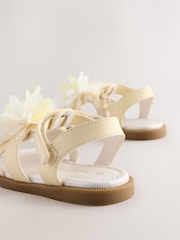 Lemon Yellow Flower Corsage Sandals - Image 4 of 5