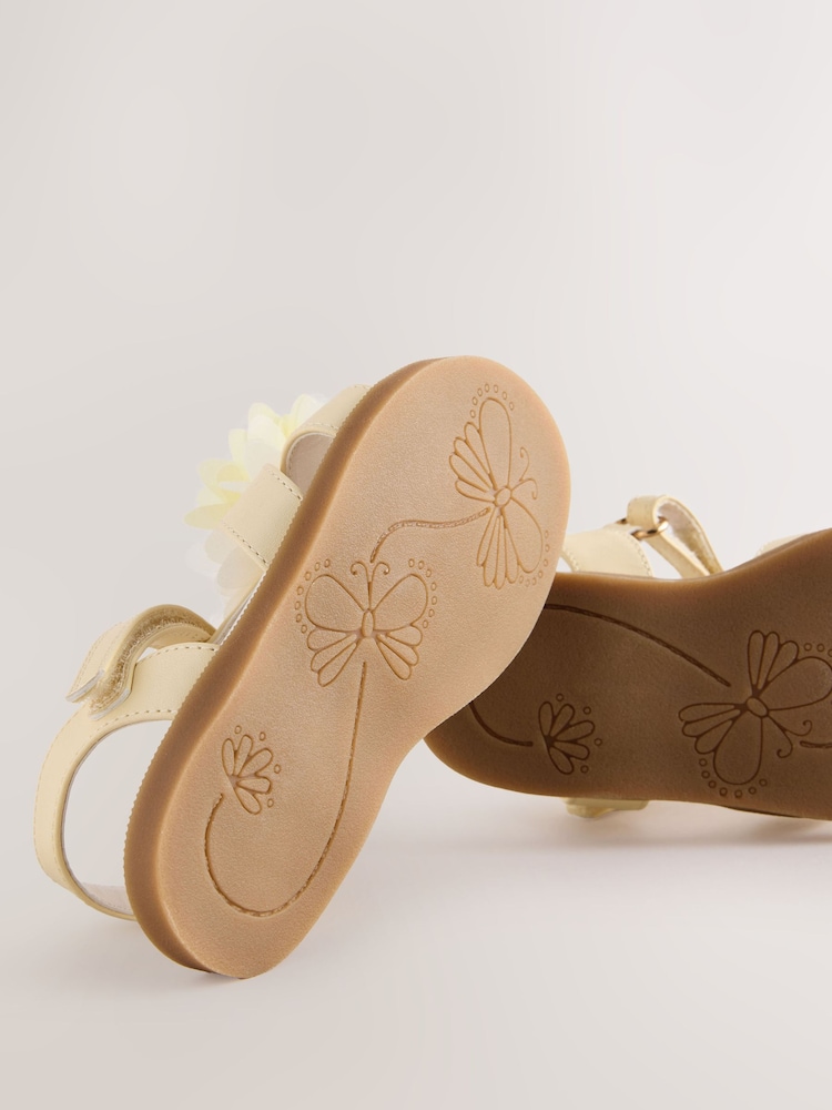 Lemon Yellow Flower Corsage Sandals - Image 5 of 5 Lemon Yellow Flower Corsage Sandals - Image 5 of 5