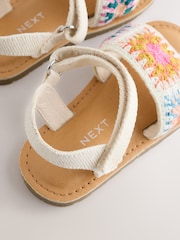 Multi Ecru Crochet Touch Fastening Sandals - Image 4 of 5