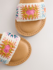 Multi Ecru Crochet Touch Fastening Sandals - Image 5 of 5