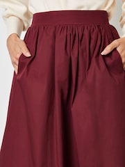 Threadbare Red Midi Skirt with Pockets - Image 2 of 4